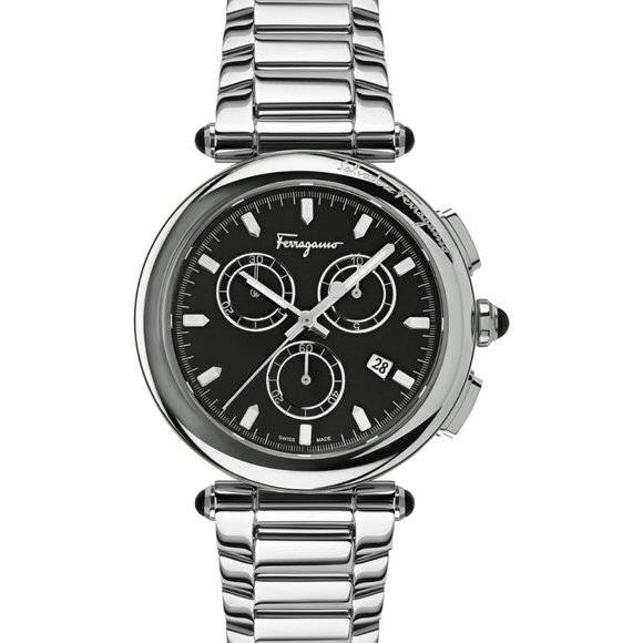 Salvatore Ferragamo Silver Chrono Men's Watch!